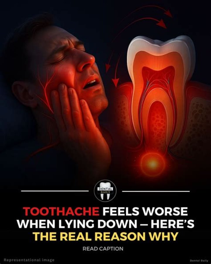 Does laying down make toothache worse?