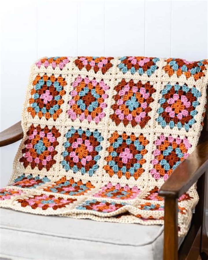 How many granny squares do I need for a throw blanket?