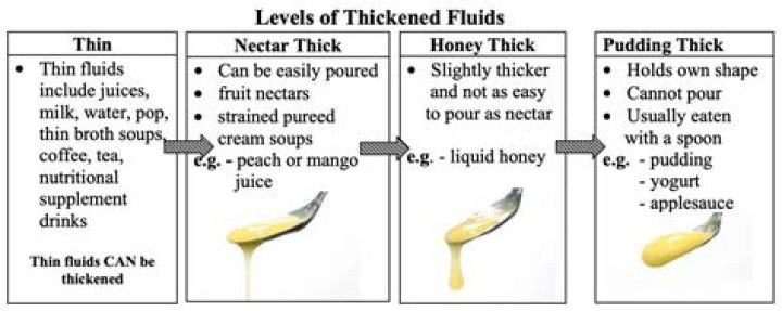 What are the three types of thickened liquid?