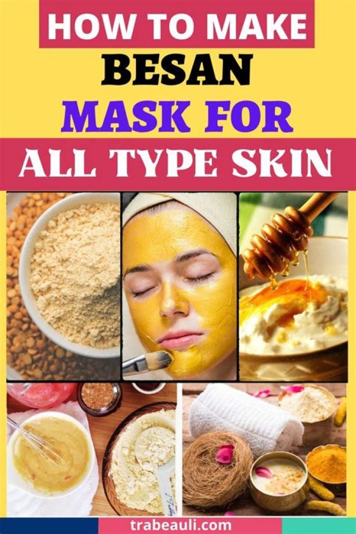 What can be mixed with besan for glowing skin?
