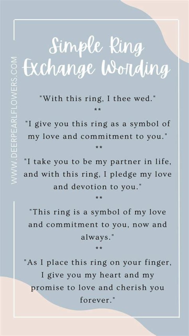 What do you say after ring exchange?