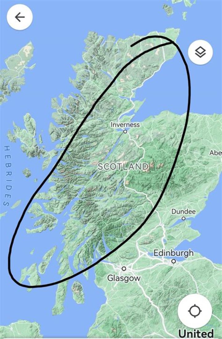 What is the straight line through Scotland?