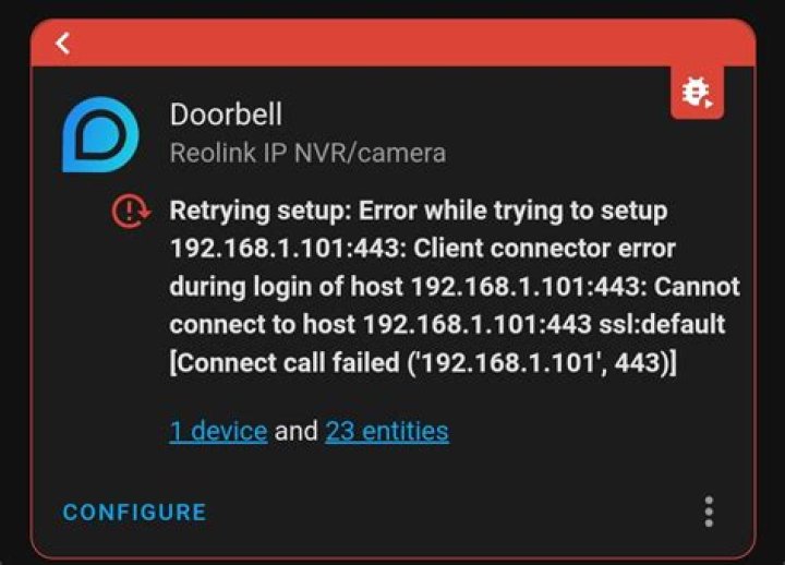 Why does Reolink connection fail?